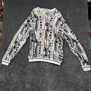 Unbranded 3D Textured Knit Sweater Men XL Multicolor Good Vintage 90s Abstract